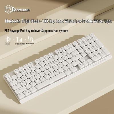 MK100 kabellose mechanische Tastatur mit drei Modi und geräuschlosen Tasten