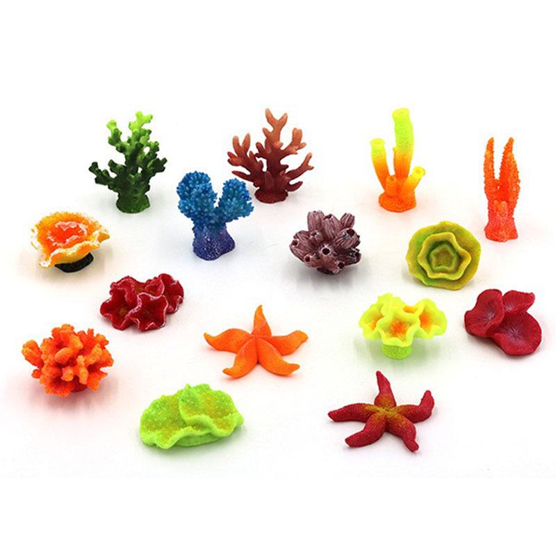 Coral Reef Marine Fish Tank Decoration Set: Starfish and Coral Resin Ornaments
