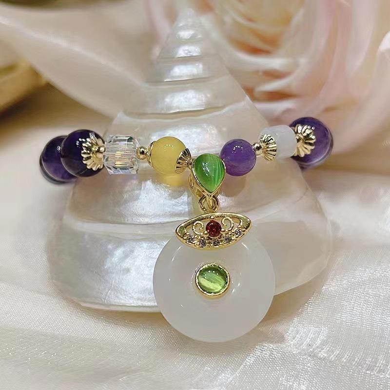 Natural Amethyst Bracelet  Bangles Women Fashion Jewelry Accessories Gift