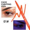 Pero na oční linky Glow in Dark UV Blacklight fluorescenční pero na malování na obličej Vodotěsné omyvatelné děti Dospělí Party Cosplay Makeup Barevné malování na tělo