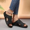 2025 Summer Open Toe Women's Slippers Casual New Plus Size Rivet Best Seller Comfortable High Quality Wedge Slippers