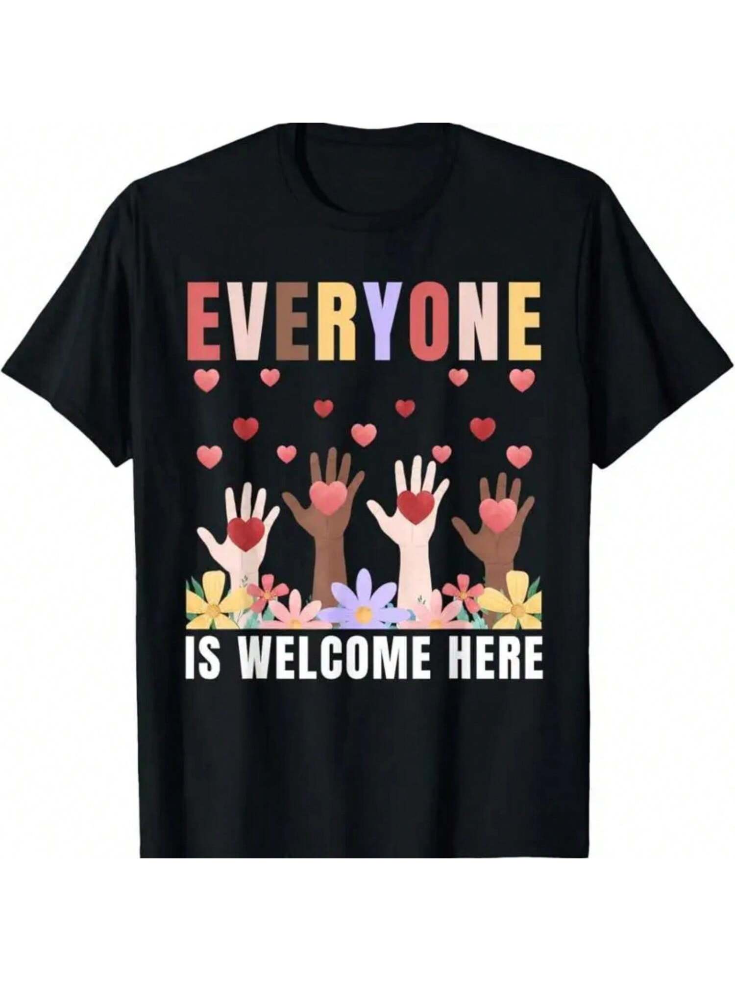 Everyone Is Welcome Here T Shirt S разноцветный