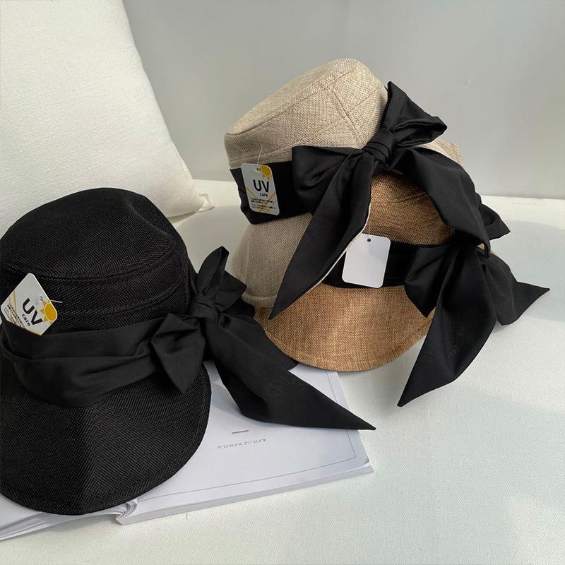 UV sunscreen visor children summer outing versatile eaves bow bucket hat casual sun hat tide