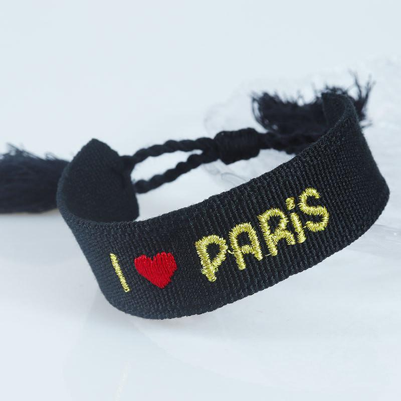 Sports Meeting Paris Couple Webbing Bracelet Embroidery Multicolour Pattern