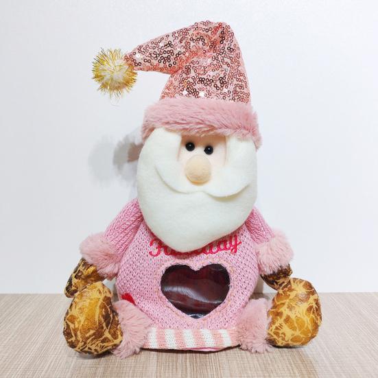 Christmas Apples Gift Bag Zipper Holiday Gift Pouch with Santa & Snowman Print Reusable Packaging for Candy Toys And Presents