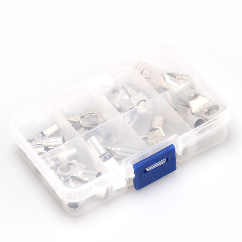30PCS Bare SC Copper Cable Lugs Assortment Box, SC Short Barrel Wire Crimp Terminals Copper Wire Connectors Kit