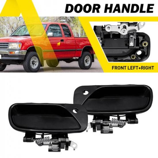 Front Exterior Outside Door Handles Black Set of 2 For Toyota T100 1993-1998