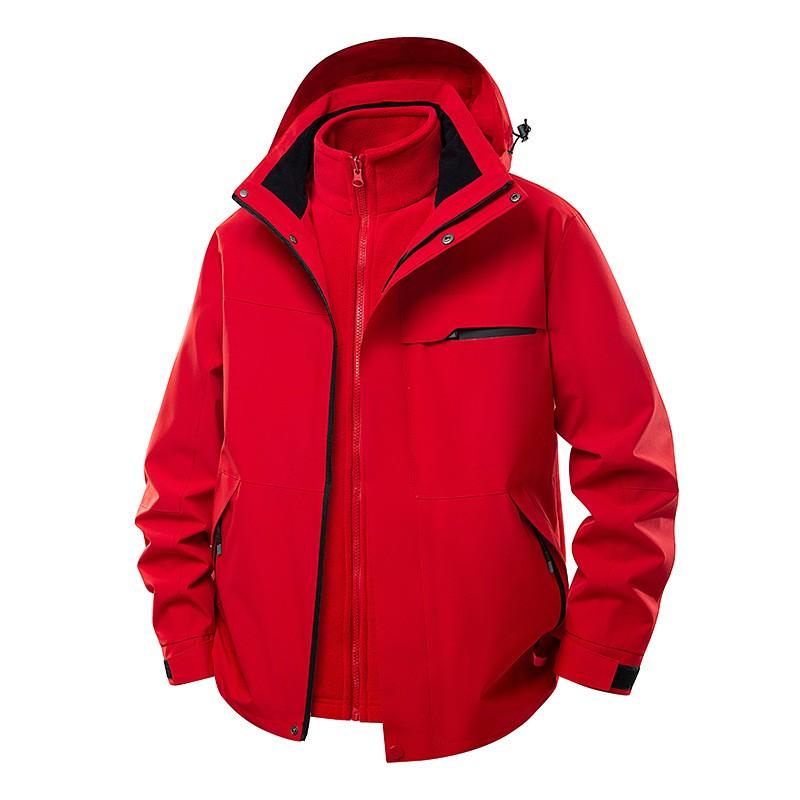 Men Women Waterproof Windproof Hooded 3-in-1 Outdoor Jacket With Removable Fleece Liner Hiking Camping Travel