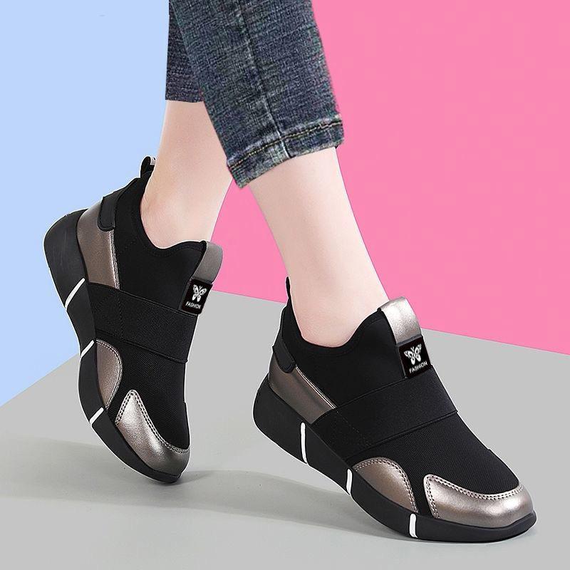 Soft-soled mother shoes women's 2025 summer new one-pedal middle-aged women's shoes lace-up casual sports shoes