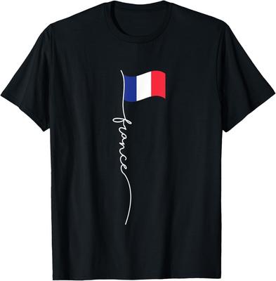T-shirt Unisexe Drapeau de France Signature - Élégant T-shirt Patriotique Drapeau Français