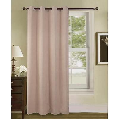 Blackout Curtain - Plain Sand Effect - 100% Polyester - 140 X 260 Cm - Beige