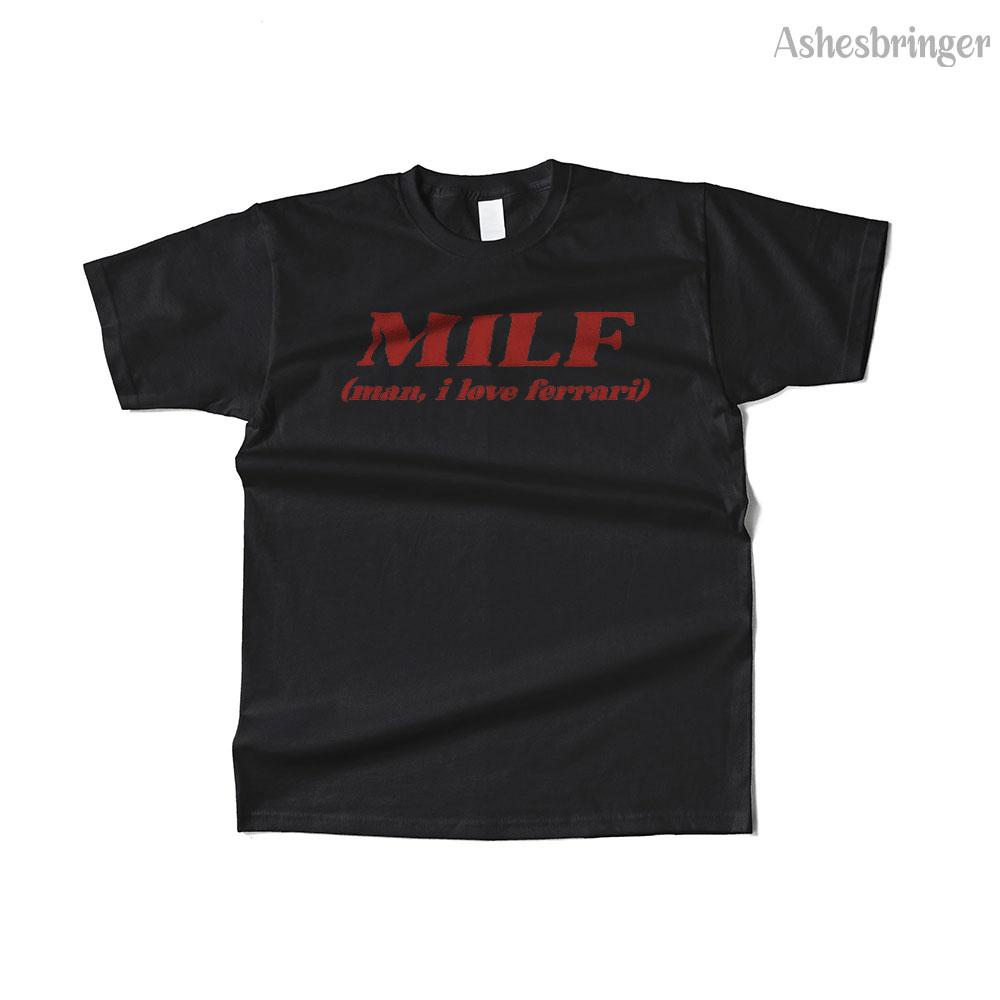 Mens Cotton Milf Man I Love F Graphic Funny T Shirt Street Casual Style Tee for Men and Women