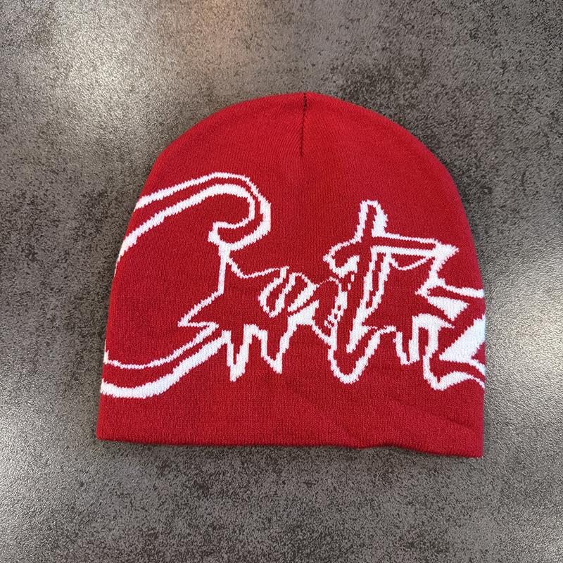 Y2K Letter Print Knitted Hat Autumn And Winter Street  Unisex Warm Personal Versatile  Niche Beanies