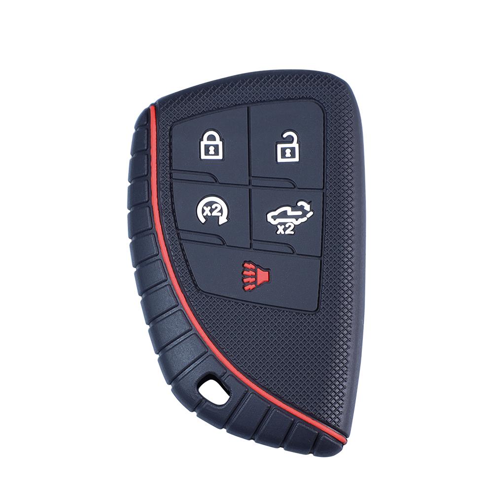 Silicone Car Key Case Cover Honeycomb Pattern Compatible With Buick Envision S Avenir Chevrolet 5 Button Keyless Remote Key Fob