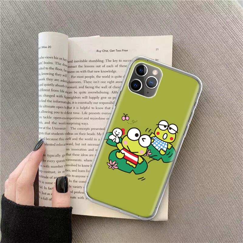 

Cartoon K-Keroppi Phone For Apple Iphone 12 13 Mini 15 Pro Max 11 Pro 14 Plus 16 Pro Max 16E Case Shell Cover Clear TPU Protect iPhone 13 Pro Max