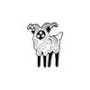 Three-eyed black goat brooch cartoon fashion versatile literary badge dripping oil exquisite anti-light