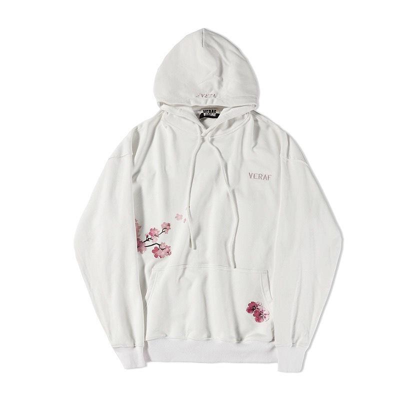 Men's Oversized Cherry Blossom Hoodie - Autumn Fashion, Heavyweight American Style, Casual High Street Outerwear