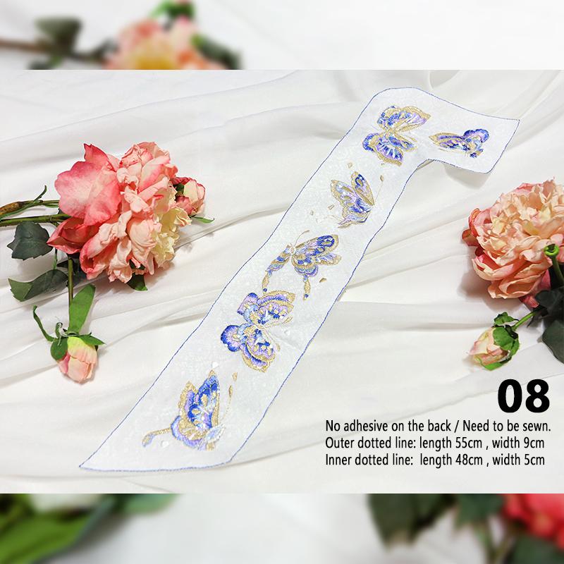 1 Stück Stickerei-Aufnäher im chinesischen Stil Qipao Hanfu Kantenrock Kopfaufnäher DIY Robe Kleid Applikation Dekor Nähzubehör