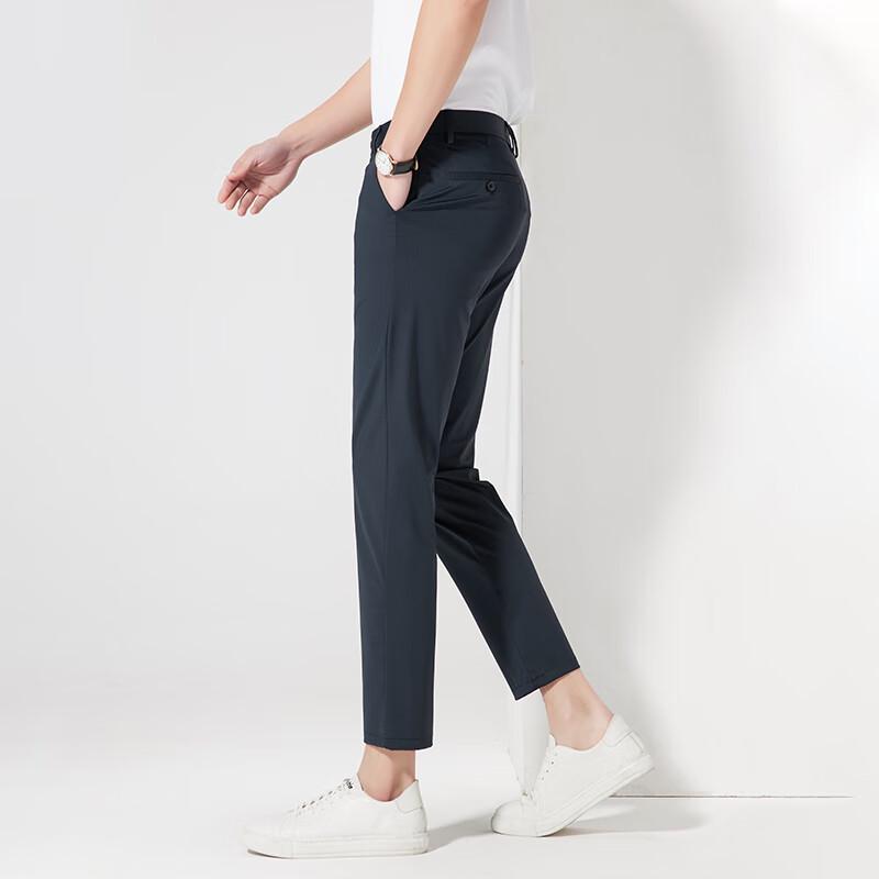 FengXun Men's Summer Casual Straight Leg Cropped Pants FXLF27100