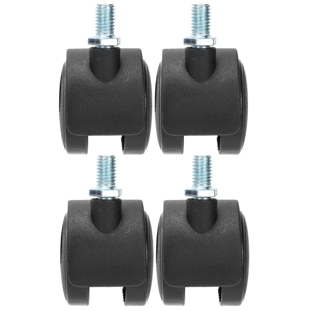 4Pcs PU Casters with Brake 1.5in Universal Wheel for Cabinet Bookshelf Trolley Black