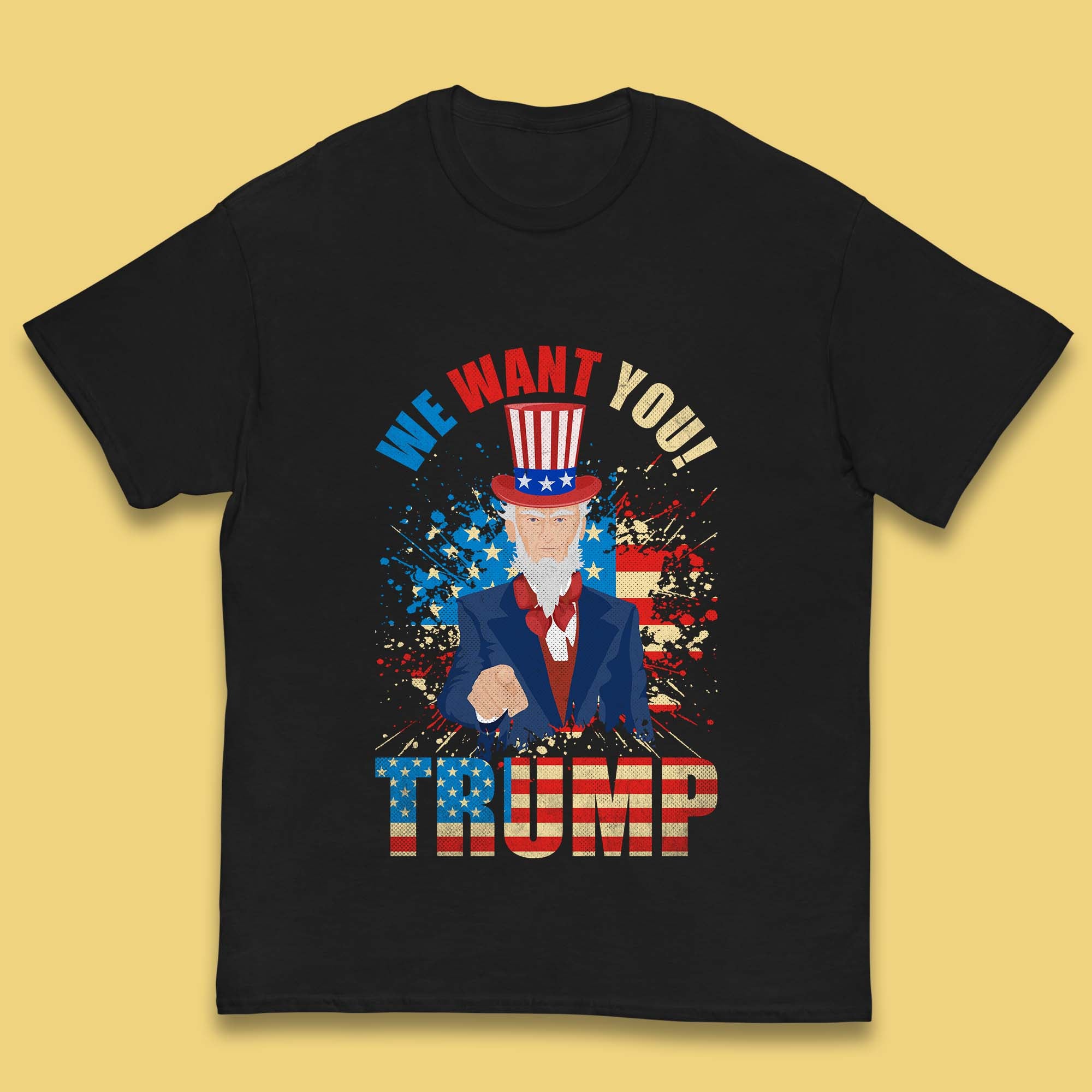 Uncle Sam We Want You Trump Make America Great Again Donald Trump Kids T Shirt 160
