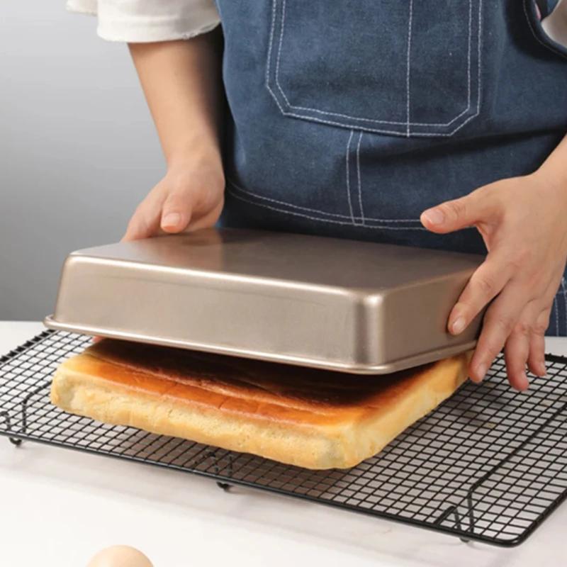 Rectangle Carbon Steel Cake Baking Tray Non-Stick Chocolate Bread Mold DIY Pastry Deep Pans Dish Kitchen Oven Bakeware Tools