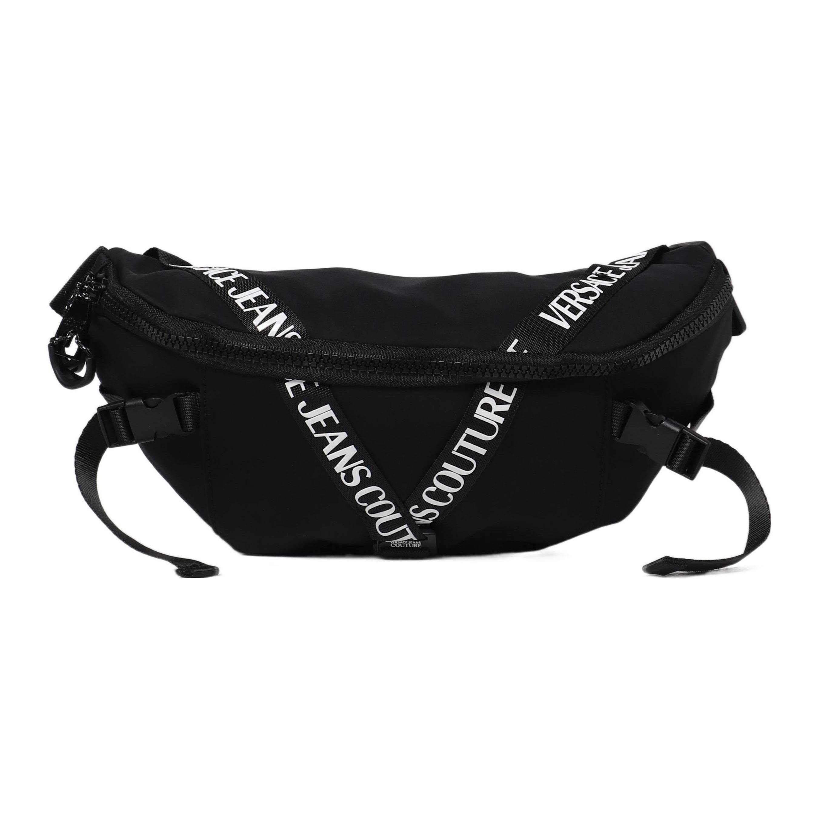 

Versace Jeans Couture Solid Color Letter Print Flared Button Zipper Closure Nylon Crossbody Chest Waist Bag Large Men Bags Black 74YA4B61-ZS590-899 Basic Set (Bag+Dust Bag)