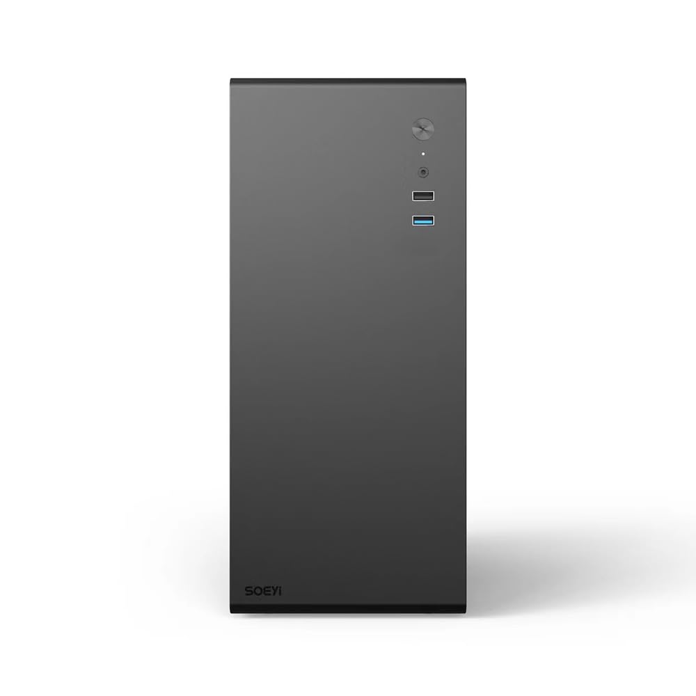 MATX Micro ATX Mini PC ITX Masaüstü Bilgisayar Mikro USB Destekler HDD Kasa, Kasa, Kasa, ATX/ITX 3.0, 3.5" (Siyah)