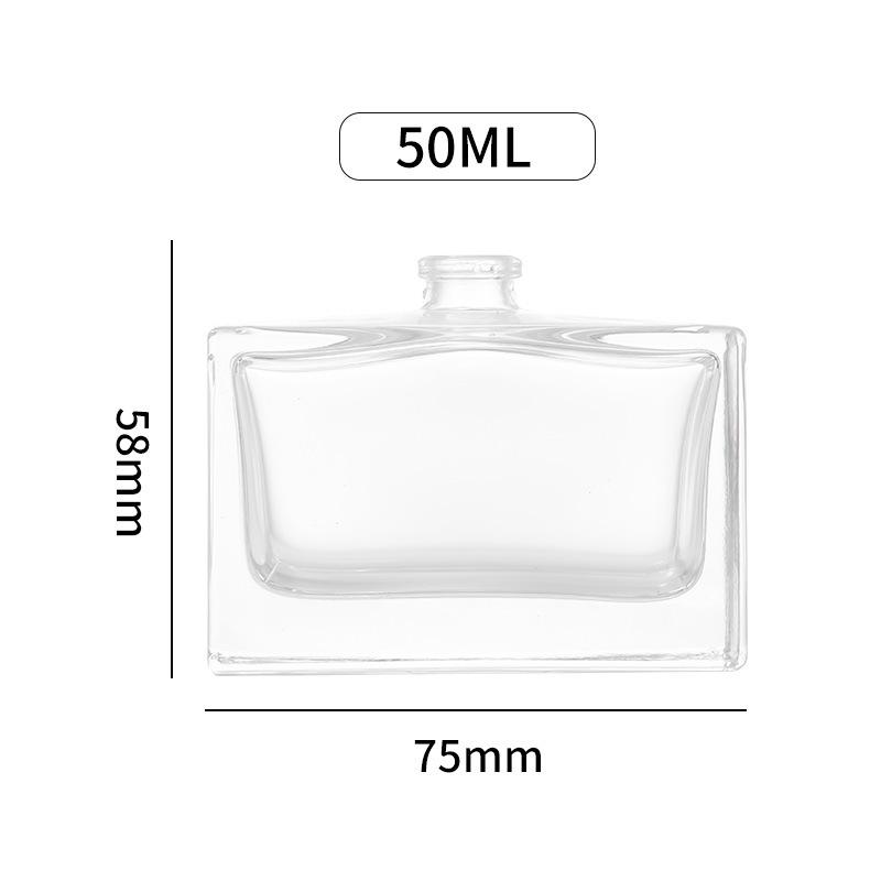 Flat Square Shoulder Glass Perfume Bottles - 30ml & 50ml Spray