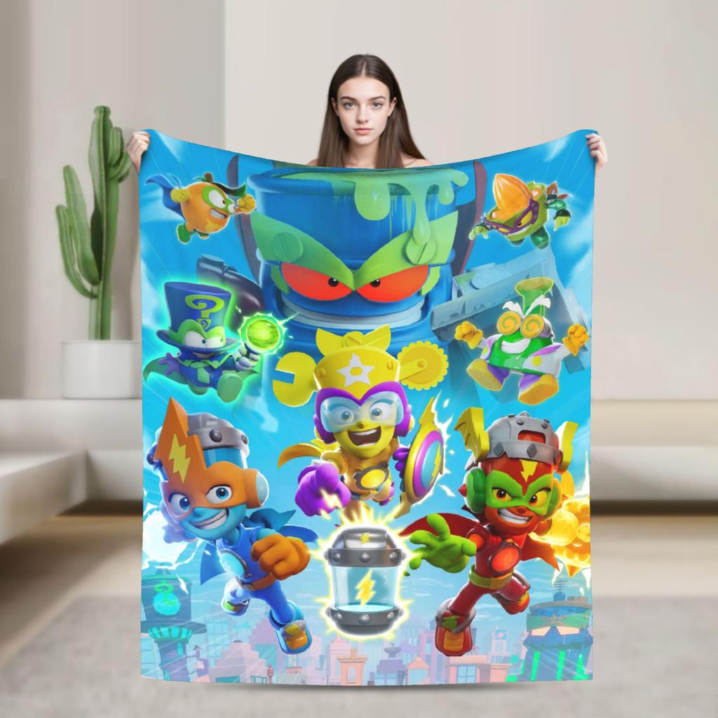 Superthings Guardians of Kazoom Flannel Blanket Winter Super Warm Throw Blanket for Kids Adult Home Decor Bedspread Bed Cover