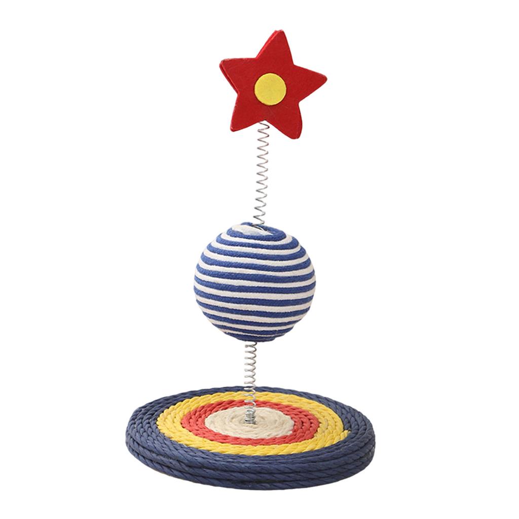 Sisal Cat Scratching Spring Ball with Base Cat Teaser Wand Grinding Claw Exercise Pet Interactive Toy for Kitten Pet Supplies