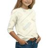Children's Casual Printed 3/4 Sleeve Round Neck T-Shirt for Back to School Everyday Wear