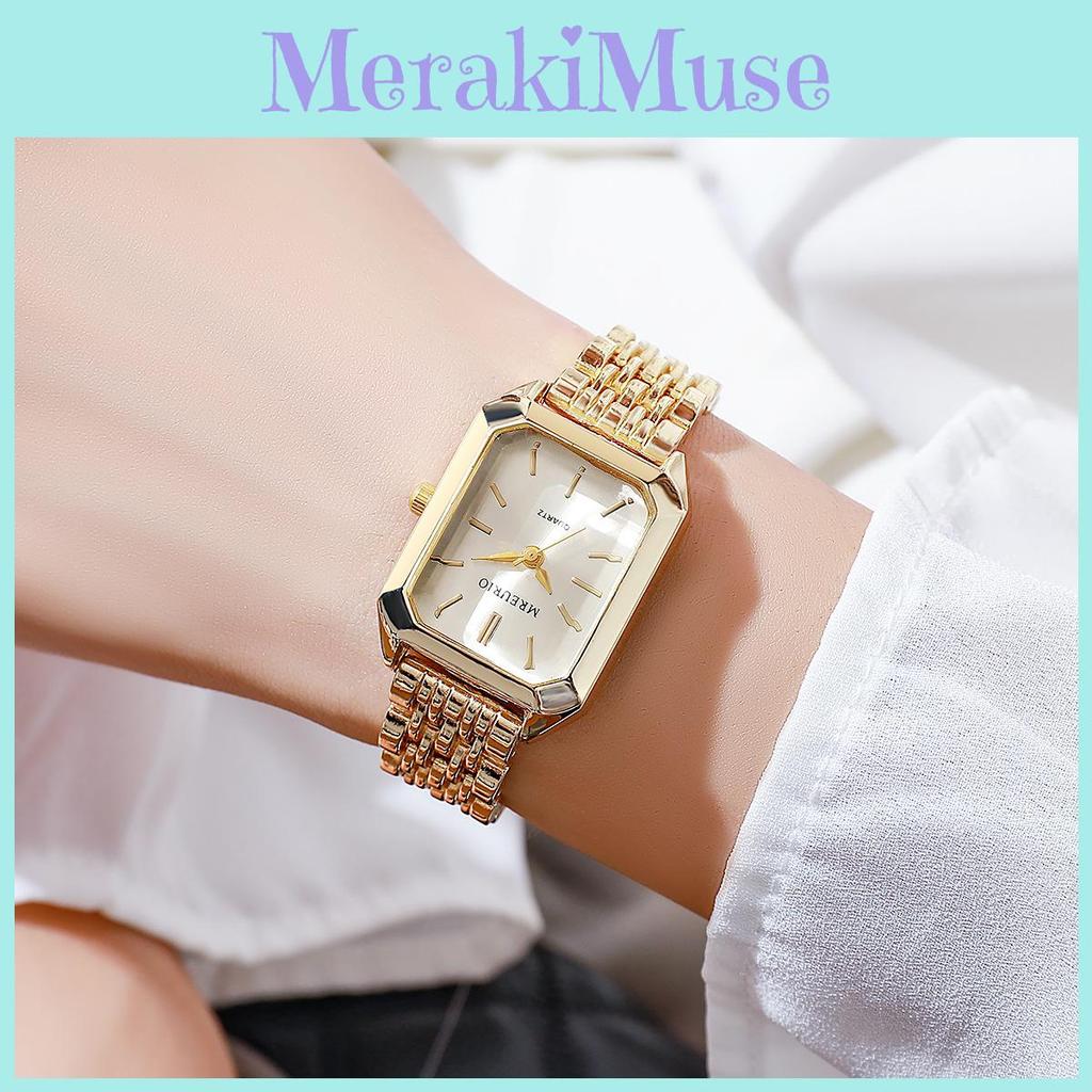 Reloj Minimalista Cuadrado de Cuarzo para Mujer con Caja de Aleación para Uso Casual de Oficina