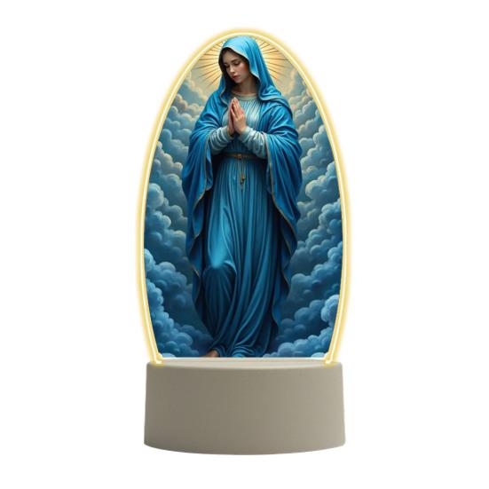 Guadalupe Virgin Prayer Lamp USB Powered Warm Light Soft Glow Catholic Night Light LED Religious Decor for Home Altar Bedroom Office Gift