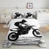 Erosebridal Teens Dirt Bike Comforter Set Twin Size, Motocross Rider Down Comforter for Kids Boys Adult Men, Motorbike Extreme Sport Bedding