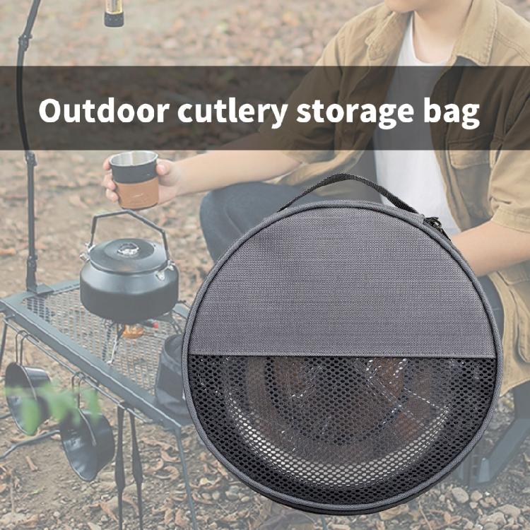 Outdoor Plate Dish Bowl Storage Bag Round Plate Carriers Bag for Picnics Camping Plate Organizers Tableware Container