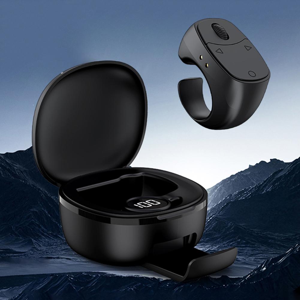 Fingertip Remote Control Bluetooth-Compatible 5.3 Selfie Button Digital Display Remote Control Shutter/Clicker for Smartphones