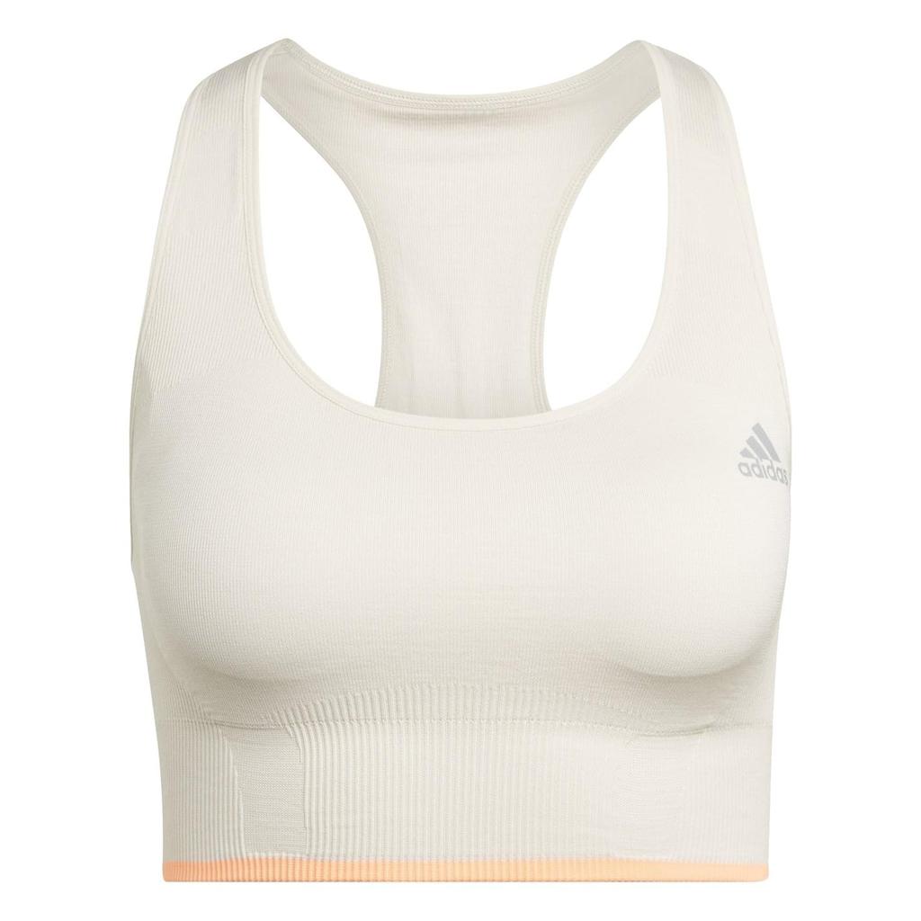 Adidas TF570 Sports Medium Seamless Merino Wool Running Orange Size M Women's Bra, Support, Bra, Alumina/Beam (HL8599),