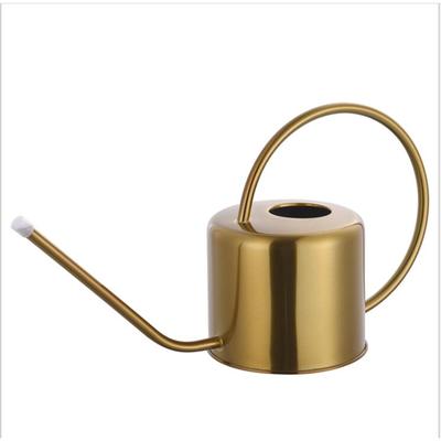 1.3L Watering Can Long Spout Stainless Steel Water Can for Indoor Outdoor Plants Flowers Golden