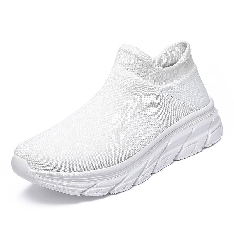 2025 new men's shoes spring and summer fly-woven socks breathable and lightweight one-pedal mesh shoes men's casual shoes