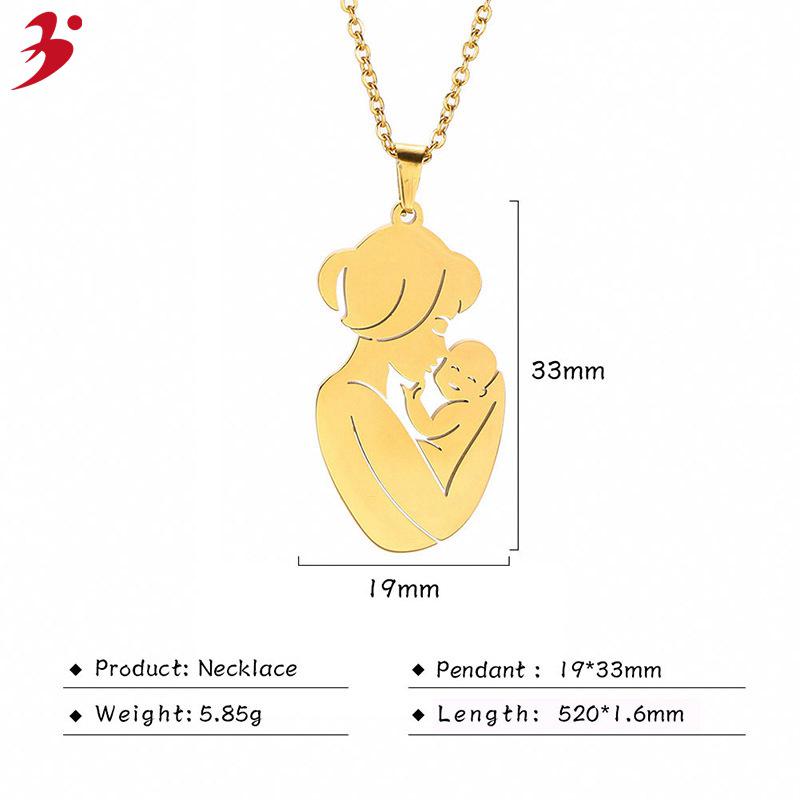 Dzień Matki Stal Nierdzewna Mama i Dziecko Naszyjnik Wisiorek dla Kobiet