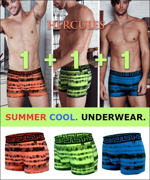 

[Hercules Underwear] Винтажный набор из 3 боксеров с окрашиванием в воде [Отправка из Кореи] 100% Оригинал 95