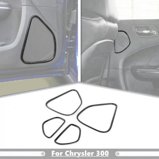 Car Door Speaker Trim Cover For Chrysler 300 2011- Accessories Carbon Fiber