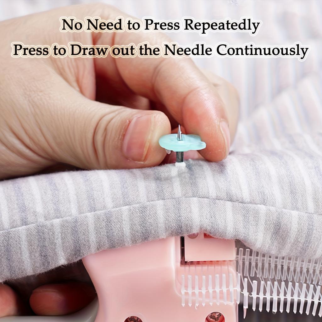 Mini Sparapunti Stitchy per Fissaggi Rapidi sui Vestiti, con 30 Fibbie a Orsetto Luminose al Buio e Strumento con 666 Micro Etichette di Fissaggio