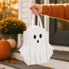 Paper Candy Bag Halloween Ghost Gift Bag, White Pouch with Cute Face, Trick or Party Favor Treat for Party, Kids Goodie Prizes