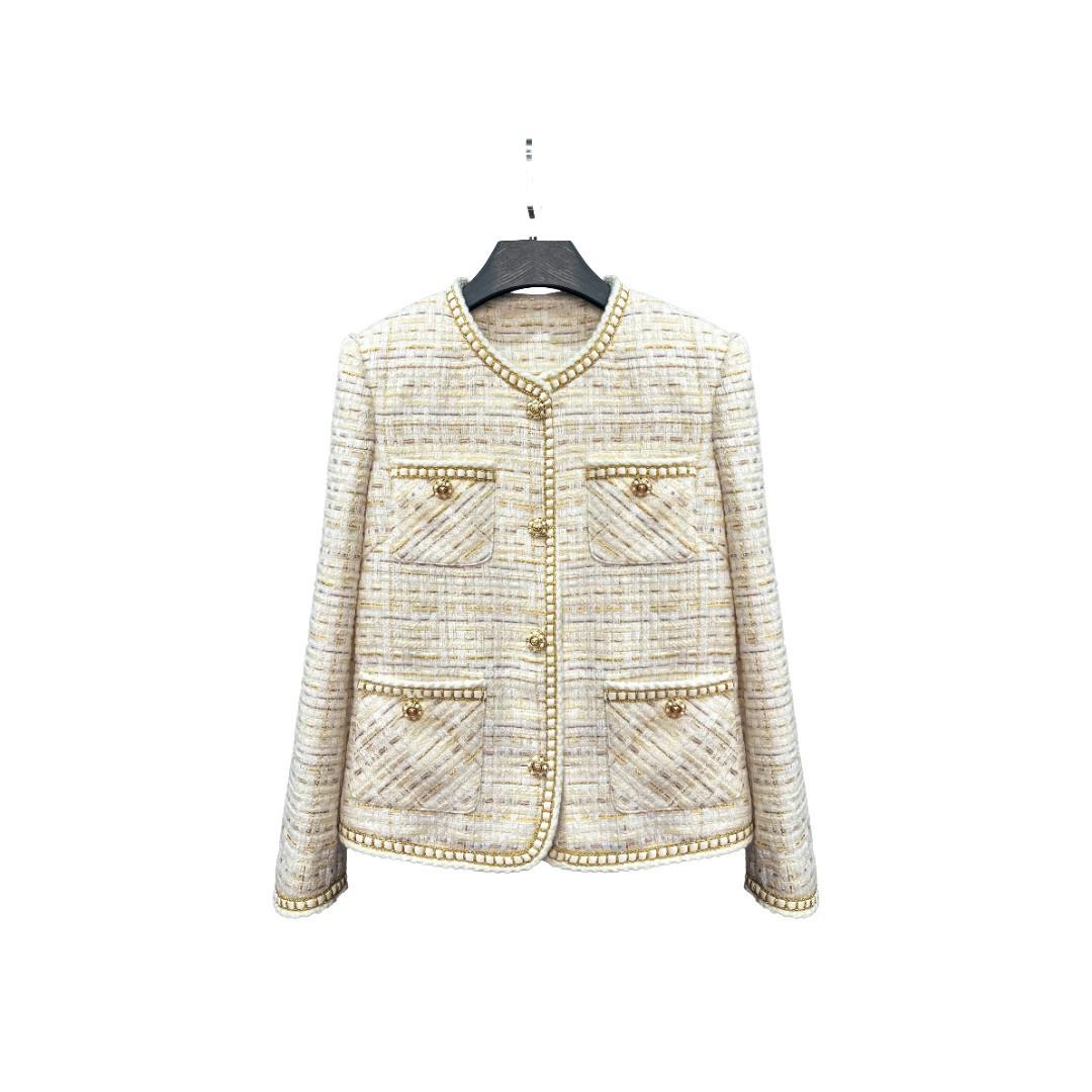 

Women s Gold-Edged Spring/Autumn Jacket - Han Style with Niche Design, Small Fragrance, High-End Feel, A70792 Medium (M)