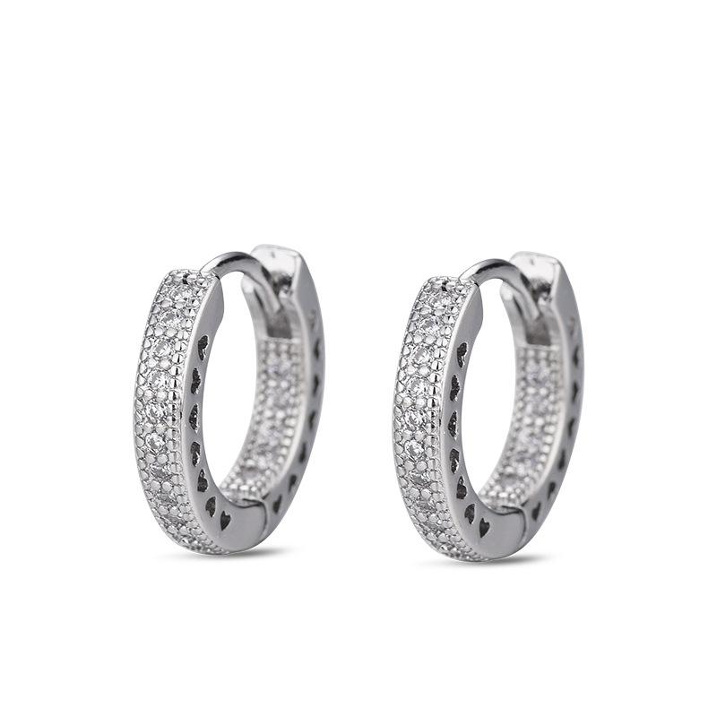 New Sparkling Zirconia Earrings Personality Exaggerated Femininity Elegant Light Luxury Heart-Shaped Earrings Fashion Jewellery