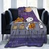 Happy Halloween Snoopy Blanket Fleece Print  Breathable Warm Throw Blanket for Sofa Office Bedding Throws