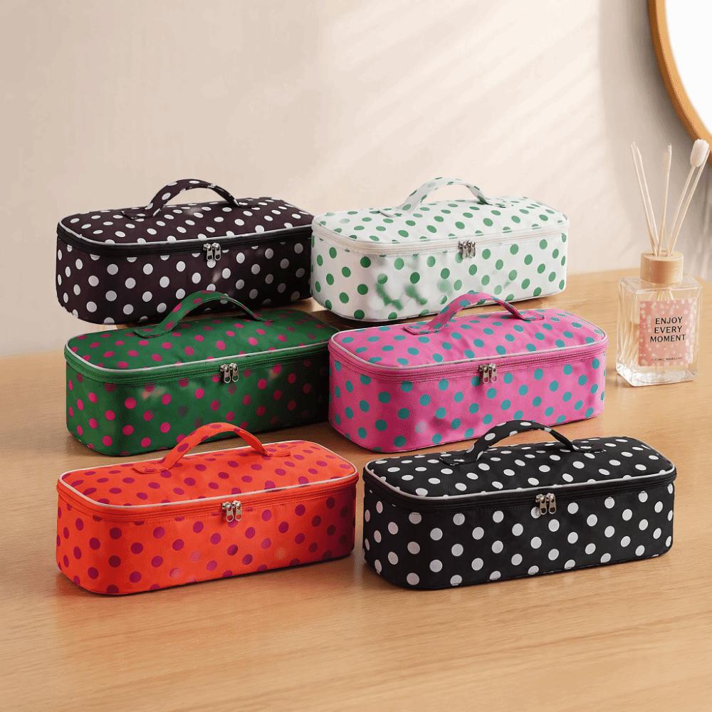 with Handle Curler Storage Bag Polka Dot Makeup Bag Fashion Hair Dryer Storage Bag For Travel