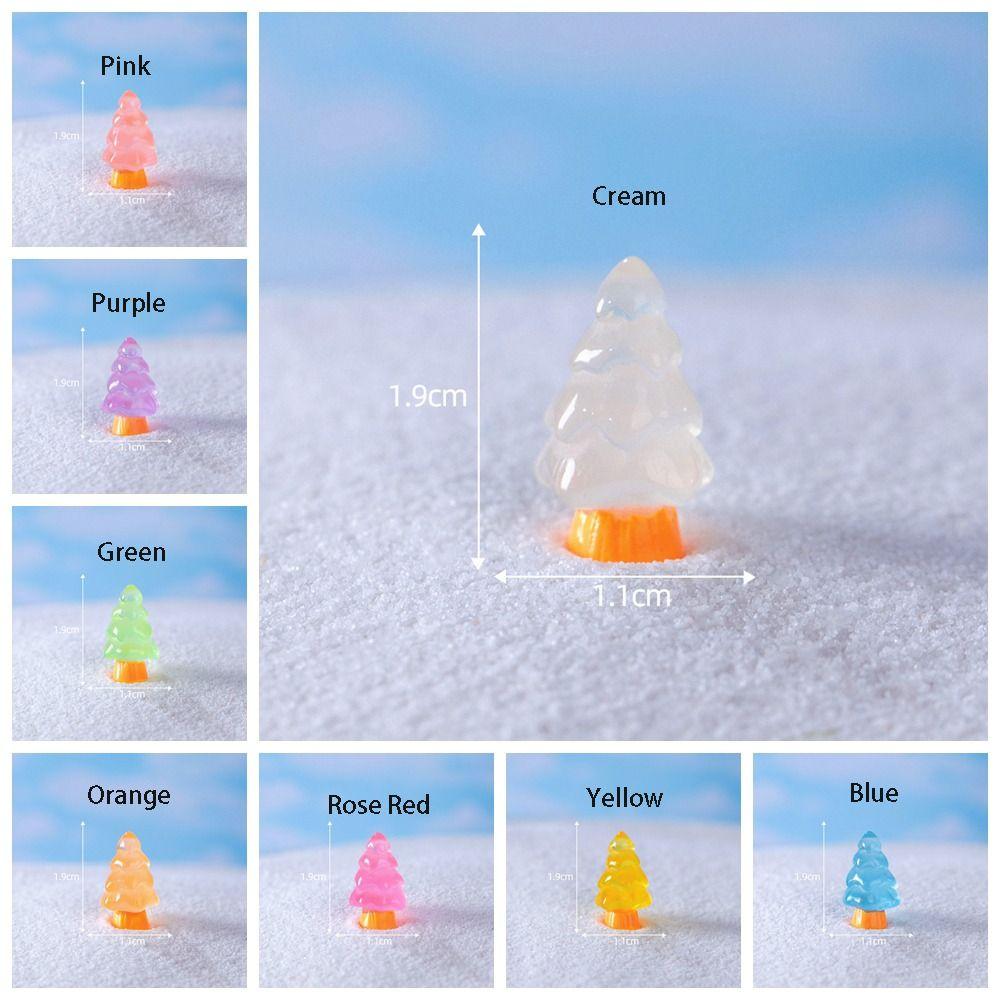 10 buc/Set Miniaturi Pom de Crăciun Micro Peisaj Drăguțe Ornamente de Crăciun Noctilucente de Masă